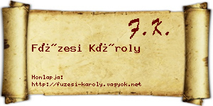 Füzesi Károly névjegykártya