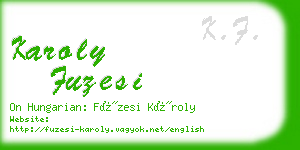 karoly fuzesi business card