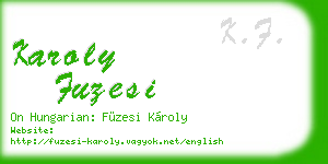 karoly fuzesi business card